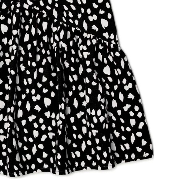 NWT Dalmatian Print Ruffle Girl's Flowy Mini Swing Dress - Picture 3 of 3